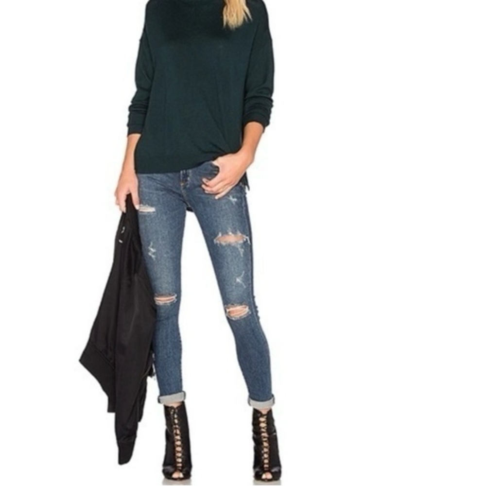 Agolde Sophie Blue Denim High Rise Destroyed Skinny Slim Jeans Women’s Sz 29